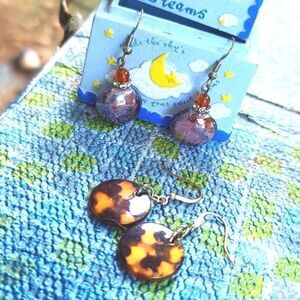 "Little Tortie" & "Mystic Rose" 2sets of earrings